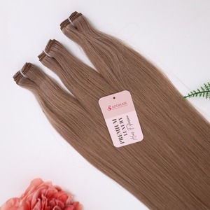 Precio al por mayor 100% Extensiones de cabello virgen Remy Trama de máquina recta dibujada doble Cabello humano de alta calidad - Product Image 2