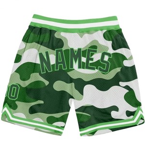Shorts pour hommes <span class=keywords><strong>camouflage</strong></span> personnalisé, respirants, taille élastique, impression par sublimation, streetwear décontracté, vêtements de <span class=keywords><strong>sport</strong></span>, motif vert et blanc - Product Image 1