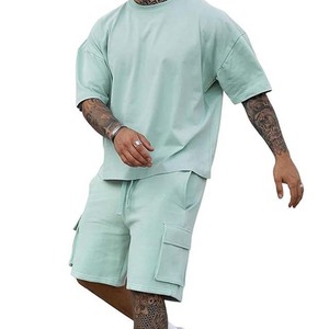 100% Combed Cotton Slim Fit Short Sleeves Crew Neck White Twinset T-Shirts and Shorts <b>Set</b> Men Summer Collection Men <b>Twin</b> <b>Sets</b> - Product Image 2