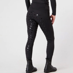 Culottes d'équitation pour femmes de haute qualité OEM, respirantes, en coton compressé, en cuir véritable, logo personnalisé, luxe - Product Image 4
