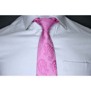 Corbata de Seda Rosa con Diseño Paisley |   Corbata Elegante Tejida para Hombre |   Negocios Formales |   Boda |   Fiesta |   Accesorio de Regalo Elegante y de Primera Calidad - Product Image 4