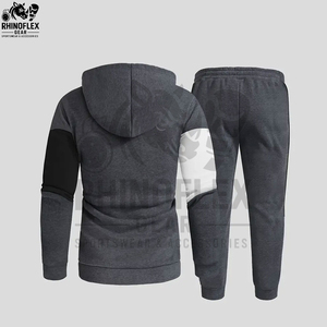 Survêtement coupe-vent pour homme avec capuche et pantalon de jogging, 100 % polyester nylon, fermeture éclair intégrale, couleur orange - Product Image 6