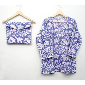 Ensemble de pyjama en coton 100% pour femmes, imprimé floral, manches longues, col rond, vêtements de nuit décontractés pour l'été et le printemps - Product Image 3
