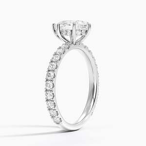 Anillo BOJ 096 con Corte de Pera, Plata 925, Halo de Piedras, Engaste de Garras, Anillo Solitario con Diamante de 2ct, Color D, VVS1, Moissanita, Certificado GRA - Product Image 2