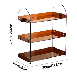 Organizzatore per Trucchi in Acrilico a 3 Livelli, Grande Scaffale per una Conservazione Efficiente - Product Image 1