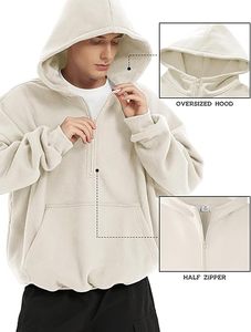 Prix de gros – Sweat à capuche zippé pour homme 400 g/m² en molleton épais coton-polyester, personnalisable avec logo, hiver – Pakistan Micah Corp - Product Image 4