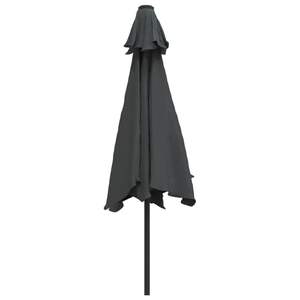 Parasol de jardin en polyester anthracite avec base en acier, diamètre 118,1 pouces, élégant parasol de terrasse et base - Product Image 4