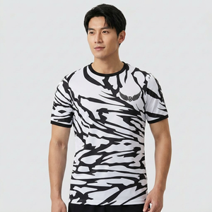T-shirt camouflage à manches courtes pour homme, 100 % polyester, séchage rapide, coupe classique, col rond, imprimé, 200 grammes - Product Image 2