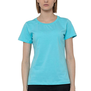 Women's <b>Turquoise</b> O-Neck Short Sleeve <b>T</b>-<b>Shirt</b> Regular Fit 100% Cotton Casual Solid Color Breathable <b>t</b>-<b>shirt</b> for women - Product Image 1