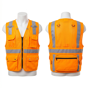 Gilet de sécurité haute visibilité jaune en maille polyester 120 GSM, réfléchissant, avec dos en X, personnalisable avec logo - Product Image 2
