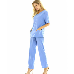 <b>Plus</b> <b>Size</b> Design Workout Female Polyester Rayon Spandex Soft Fabric Nursing <b>Scrubs</b> Suits Hospital Uniform - Product Image 4