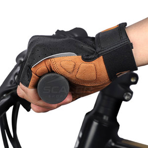 Guantes de Ciclismo Profesionales de Medio Dedo, Hechos de Cuero/Neopreno, Antideslizantes, que Absorben la Humedad, Ajuste Cómodo para Ciclismo - Product Image 4