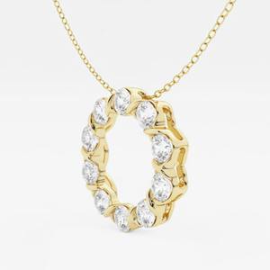 Collar de Diamantes Cultivados en Laboratorio Chapado en Oro de 14K para Mujer, Certificado por IGI, Corte Brillante Redondo, Colgante Clásico Circular, Joyería de Boda - Product Image 2