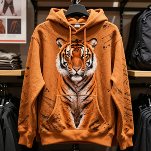 เสื้อฮู้ดดี้พิมพ์ลายพัฟ 500 GSM ผ้าฝ้ายฟลีซหนานุ่ม พร้อมบริการปรับแต่งแบบ OEM ODM - Product Image 2