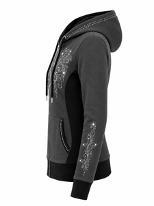 Sudadera con Capucha para Mujer con Diseño Gráfico de Pedrería, Suave y Cálida, Informal, con Capucha Ajustable con Cordón, Sudadera con Capucha de Pedrería - Product Image 5