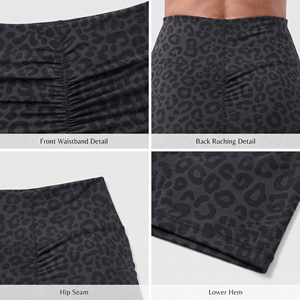 Shorts de yoga froncés pour femmes, imprimés sur mesure OEM, respirants, à taille élastique, légers, pour le jogging et l'entraînement - Product Image 6