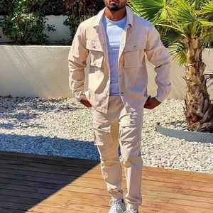 Conjunto Deportivo de Invierno Ecológico con Logotipo Personalizado, Dos Piezas para Hombre, con Chaqueta Cortavientos y Pantalones Cargo - Product Image 4