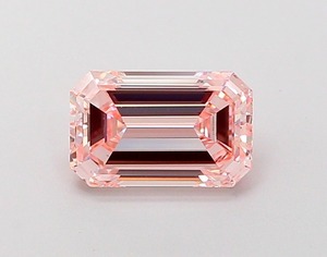 Diamant rose intense fantaisie taille émeraude de 1,37 carat, qualité VVS2, polissage excellent, cultivé en laboratoire, pierre non montée pour bijoux sur mesure - Product Image 1