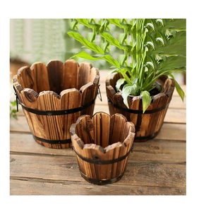 Macetas de madera para exteriores a precio económico, cuadradas con orificios de drenaje para flores y plantas verdes, para uso en jardín. - Product Image 5