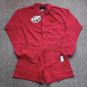 Ensemble 2 pièces de haute qualité pour hommes, t-shirts et shorts délavés à l'acide, collection été 2025 - Product Image 1