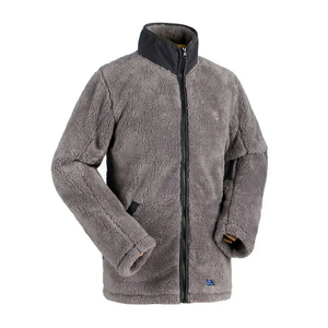 Chaqueta de lana gris para hombre, gruesa, con cremallera, para invierno - Product Image 1
