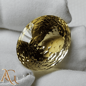 Citrine naturelle en quartz, ovale, sculptée concave, gravée au laser, intaglio, camée, jaune, pierre précieuse en vrac pour la fabrication de bijoux, vente en gros - Product Image 3