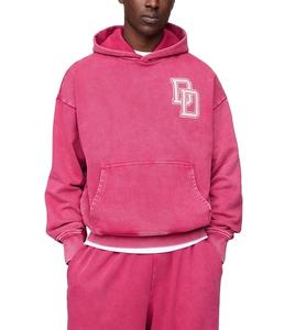 Conjunto de chándal con capucha y pantalones de chándal vintage lavado con ácido pesado de diseño personalizado para invierno de talla grande con técnica de diamantes de imitación - Product Image 2