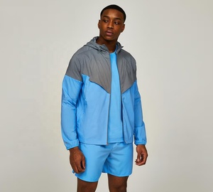 Veste d'hiver décontractée pour homme, imperméable, coupe-vent, à capuche, zippée, respirante, avec logo sur le devant - Product Image 2