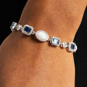 Luxury Moissanite Tennis <b>Bracelet</b> for Women AAA Silver White <b>Gold</b> Plated Gemstone - Product Image 2