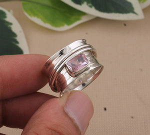 แหวนเงินแท้ 925 ประดับเพทายสีชมพูทรงกลม ดีไซน์หรูหรา สำหรับผู้หญิง เหมาะสำหรับงานหมั้น งานแต่งงาน และงานเลี้ยง - Product Image 5