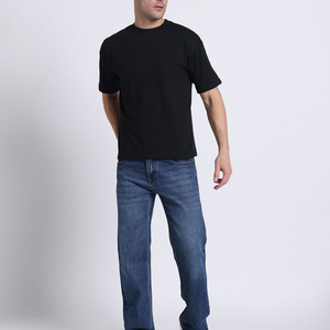 Men's <b>Black</b> <b>Long</b> Sleeve Cotton T-Shirt O-Neck Regular Fit Solid Color Casual Knitted Jersey <b>Top</b> - Product Image 4