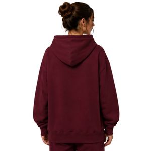 Sudadera con Capucha Extra Grande para Mujer, Color Borgoña, con Diseño Minimalista de Pedrería, Felpa de Algodón Premium, Estilo Casual de Invierno - Product Image 2
