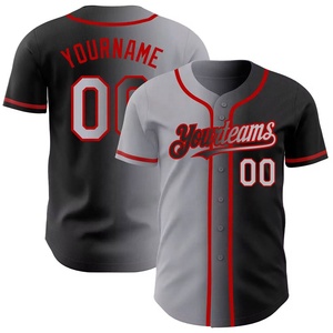 Camiseta de Béisbol de Estilo Libre, Superventas, Diseño Personalizado, Media Manga, Dos Botones, Color Negro - Product Image 1