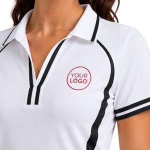 Ensemble polo et jupe plissée blanc et noir pour femme, vêtements de sport personnalisés, respirants, à séchage rapide, uniforme de sport - Product Image 6