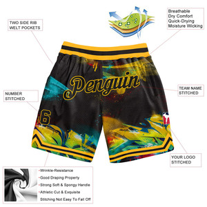 Trendy Graffiti Mesh Basketball Shorts Men Streetwear Hip Hop Gym Shorts Breathable Sublimated Abstract <b>Athletic</b> Shorts Bulk Men - Product Image 2