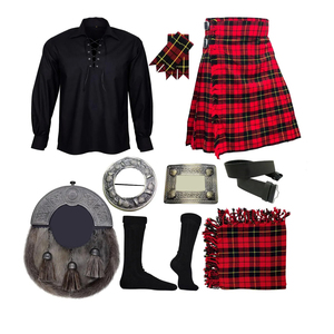 Ensemble Kilt Tartan avec Veste Charlie, Ceinture Sporran et Accessoires - 8 Yards de Kilt en Acrylique Flasher - Product Image 1
