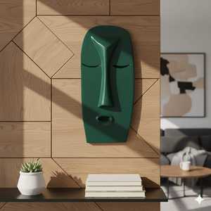 งานศิลปะเซรามิกนามธรรมรูปหน้าคนหลากสีสัน ทำมือสไตล์วาบิซาบิ สำหรับแขวนผนัง ปรับแต่งสีได้ เหมาะสำหรับตกแต่งห้องนั่งเล่นและห้องนอน - Product Image 1