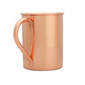 Modern <b>Straight</b> Smooth Finish Moscow Mule Copper Bear Mug Strong Riveted Handle Copper Bear Mugs Copper Barware Accessories - Product Image 1
