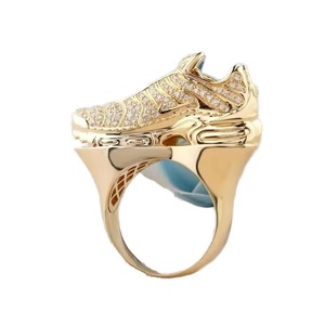 Rhodium Plated Luxury Sneaker Design <b>Iced</b> <b>Ring</b> Unisex Unique Shoe Shape Hip Hop Fashion Jewelry Moissanite IGI Certified - Product Image 2