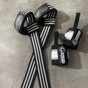 Ensemble d'accessoires de gym : Bandes de maintien de poignet en néoprène et élastiques, réglables, antidérapantes et légères, avec sangles de levage en forme de 8 - Product Image 1