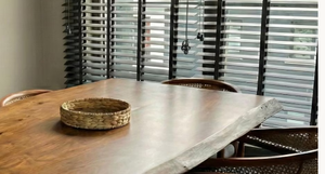 Table de salle à manger en bois brut de noyer sud-américain pur et naturel, design moderne, pour villa et mobilier de conférence - Product Image 6