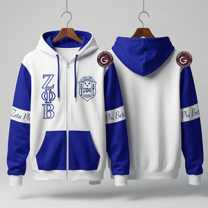 Zeta phi Beta เสื้อมีฮู้ดผ้าฟลีซปักลายสำหรับสตรีเสื้อวิ่งออกกำลังกายสไตล์ตามสั่ง - Product Image 1