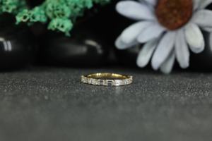 Anillo de Eternidad Baguette con Moissanita, Plata de Ley 925, Chapado en Oro, Anillo de Boda para Mujer, Anillo de Eternidad Completo, Venta al por Mayor - Product Image 5