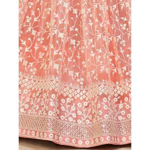 Adoring Pink Embroidered <b>Net</b> Plus Size Lehenga Choli for Bridesmaid - Product Image 1