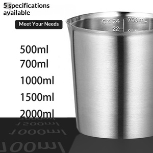 Seau à glace en acier inoxydable avec échelle graduée, idéal pour la pâtisserie, la cuisine et la préparation de cocktails – Vente en gros - Product Image 2