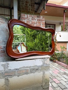 Miroir mural en bois au design soleil éclatant, miroir mural artistique en bois pour la décoration intérieure créative, article de miroir suspendu en gros - Product Image 6