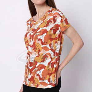 Women Printed T Shirt Casual Short Sleeve Graphic Tee Lightweight Comfortable Fashion Top For Daily Wear Top - Product Image 3