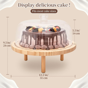 Round Glass <b>Cake</b> <b>Stand</b> With Elegant Pedestal BASE Perfect For Dessert Table Display Wedding Reception Birthday Party - Product Image 3