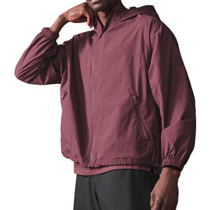 Veste de course 100 % nylon pour hommes, vente en gros, design personnalisé, coupe-vent d'extérieur avec col montant, imperméable et grandes tailles - Product Image 1