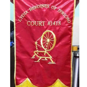 Banderas bordadas de 5 triángulos para la Regalia Masónica, ideales para la Orden de la Estrella del Este O.E.S., con el mejor logotipo bordado de la bandera blanca. - Product Image 3